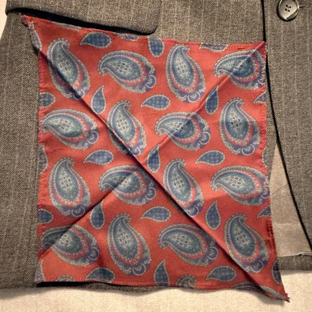 Vintage Levis Action Slacks Mens Gray Pinstripe 2 Piece Suit Blazer Pants - Picture 3 of 16
